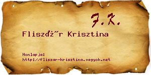 Fliszár Krisztina névjegykártya